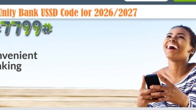 Unity Bank USSD Code for 2026/2027